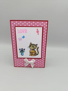 Valentinstagskarte mit Katzenmotiv